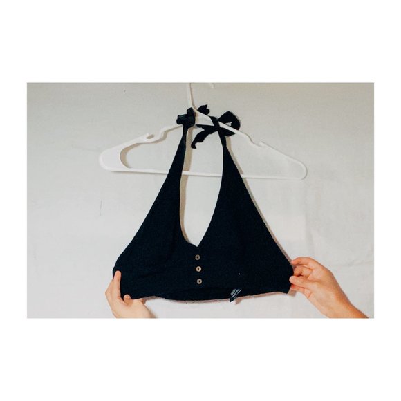 Urban Outfitters Black halter crop top - Picture 2 of 3